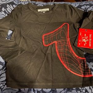 True Religion Boys Long Sleeve Logo Tee NWT
